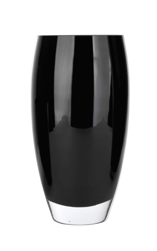 Dekoracyjny wazon na liście i kwiaty z czarnego szkła h 22cm.JPG