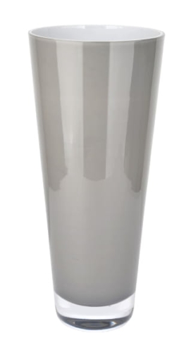 Klasyczny wazon na kwiaty i do dekoracji z jasnoszarego szkła h 38cm.jpg