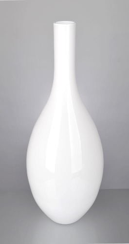 nowoczesny wazon biała butelka, białe szkło, biały wazon, wysoki wazon, wazon podłogowy.JPG
