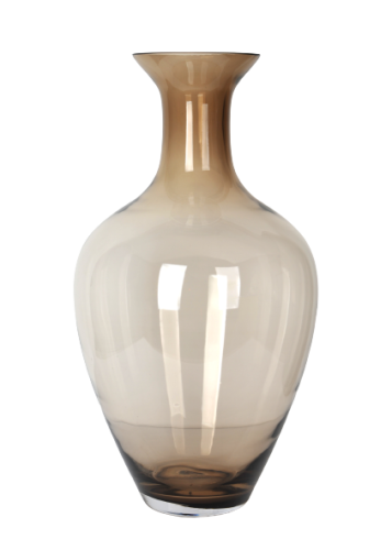 Wysoki wazon na podłogę z transparentnego topazowego szkła h 60 cm.png