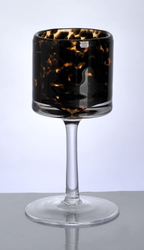 świecznik szklany, świecznik artystyczny, świecznik na stopce.JPG