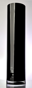 Wazon szklany podłogowy tuba czarna h 80 cm