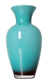 Szklany wazon na stół i kwiaty w kolorze turkus h 32 cm.JPG