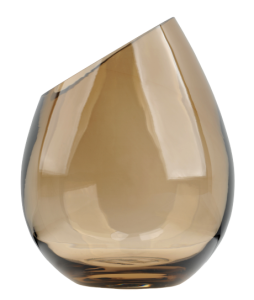 Artystyczny transparentny wazon z topazowego szkła h 24 cm