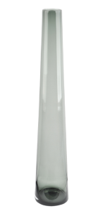 Wysoki wazon z szarego transparentnego szkła h 60 cm