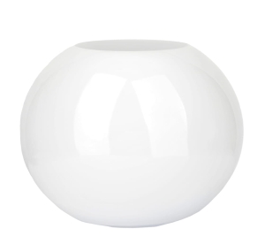 Dekoracyjny wazon kula biała o wysokości 16 cm