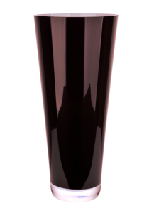 Klasyczny wazon z ciemnośliwkowego szkła H 38 cm