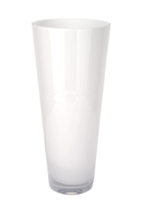 Klasyczny wazon z białego szkła o wysokości 38 cm
