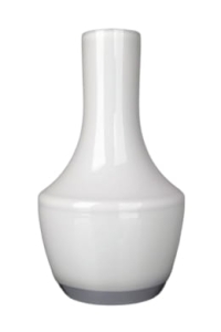 Biały wazon na kwiaty z grubego szkła H 26 cm