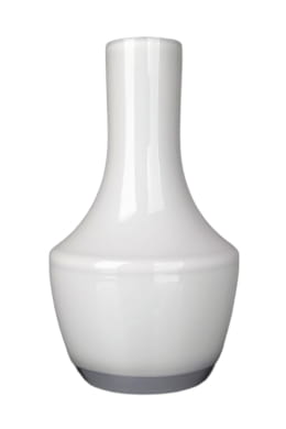 Artystyczny biały wazon z grubego szkła o wysokości 30 cm.jpg