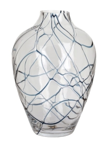 Artystyczny wazon szklany stalowa pajęczyna H 40 cm 