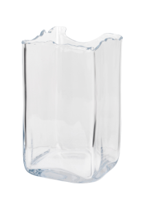 Wystrzępiony kwadratowy wazon z grubego szkła h 35 cm