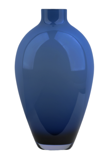 Artystyczny wazon z rubego szkła w kolorze ciemny błękit h 35 cm.png