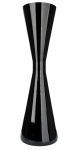 Wysoki wazon klepsydra z czarnego szkła h 80 cm