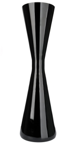 Wysoki wazon klepsydra z czarnego szkła h 80 cm