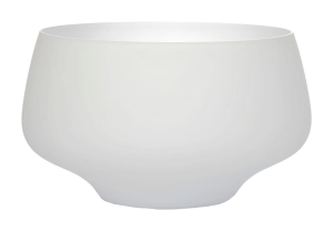Biała salaterka z piaskowanego szkła śr. 27 cm