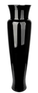 Wysoki podłogowy szklany wazon w czerni H 70 cm