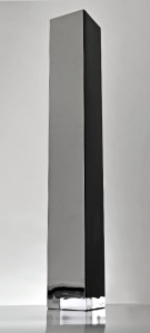 Wysoki kwadratowy wazon z czarnego szkła h 70 cm