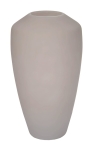 Nowoczesny jasnoszary wazon z piaskowanego szkła h 30 cm