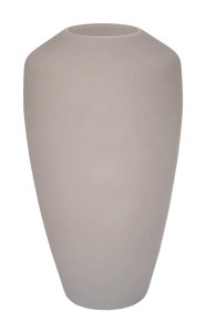 Nowoczesny jasnoszary wazon z piaskowanego szkła h 30 cm