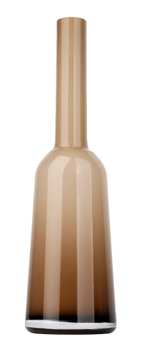 Wysoki podłogowy wazon szklany smukła topazowa butelka z pogrubionym dnem h 46 cm.JPG