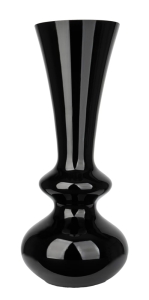 Wysoki podłogowy wazon z czarnego szkła h 60 cm