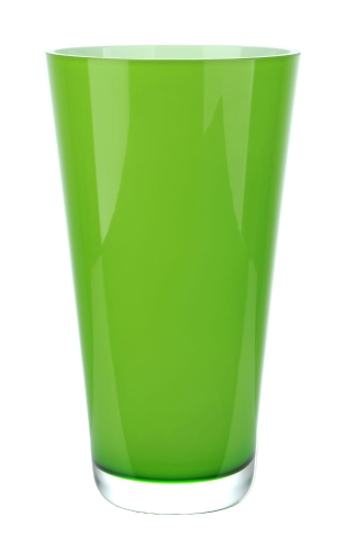 Klasyczny wazon na kwiaty z zielonego szkła h 38 cm.JPG