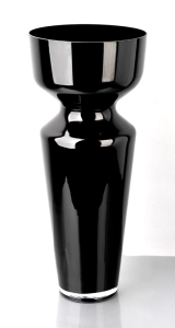 Wysoki wazon z czarnego szkła h 70 cm