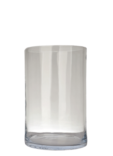 Bezbarwny wazon tuba na podłogę z grubego szkła h 35 cm śr 25 cm.png