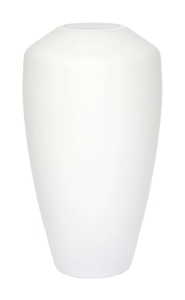 Nowoczesny biały wazon z piaskowanego szkła h 30 cm