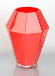 Nowoczesny czerwony wazon imitujący diament h 40 cm