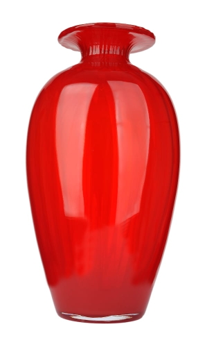 wysoki wazon, czerwony podłogowy wazon optyk, nowoczesny czerwony wazon szklany.jpg