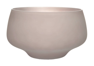 Jasnoszara salaterka z piaskowanego szkła śr. 27 cm