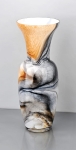 Wysoki artystyczny wazon z grubego szkła h 50 cm