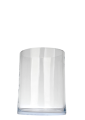Wazon tuba z grubego bezbarwnego szkła o średnicy 25 cm i wysokości 35 cm.png