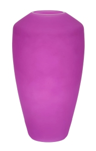 Nowoczesny fioletowy wazon z piaskowanego szkła h 30 cm