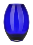 Kobaltowy wazon szklany na kwiaty h 30 cm
