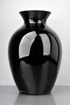 Nowoczesny podłogowy wazon z czarnego szkła h 50 cm